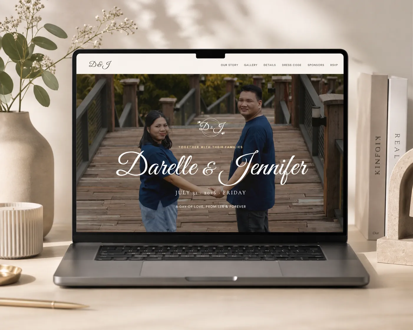 IATE wedding website on desktop